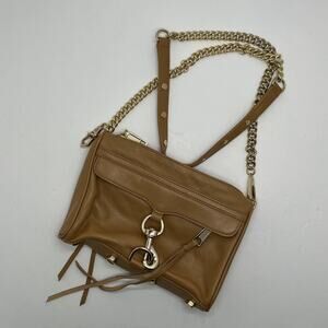 Rebecca Minkoff Women's Tan Small Crossbody Chain Handbag Purse